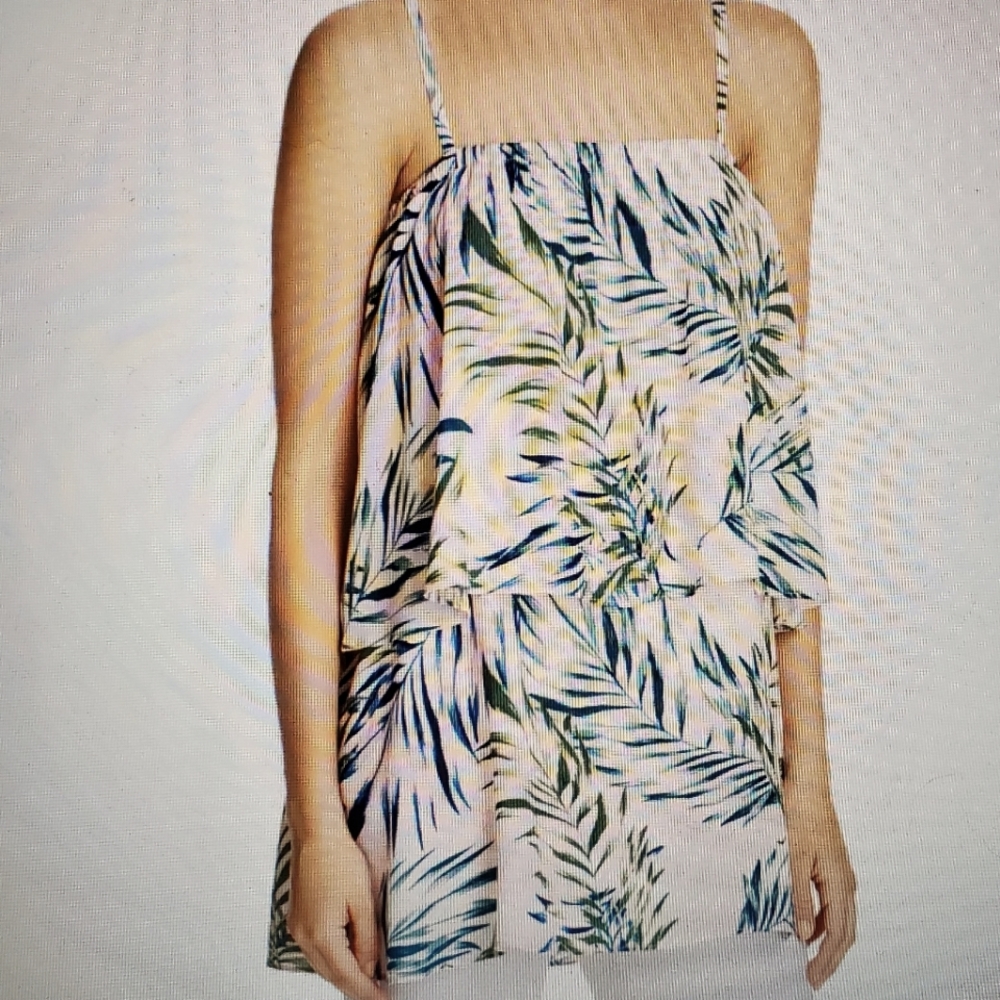 🙂3 for $15.00🙂Olivaceous Palm Tree Popover Top Shirt Brand New Sz S
